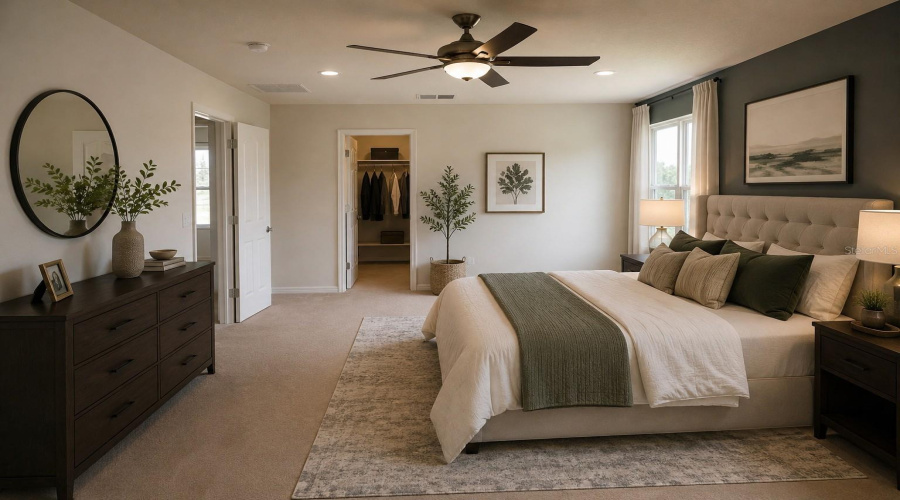 Virtually Stagged Master Bedroom