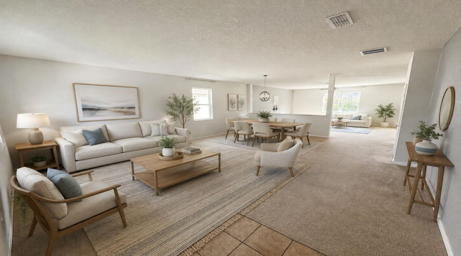 Virtually Staged / Living Room &Amp; Dinning Room