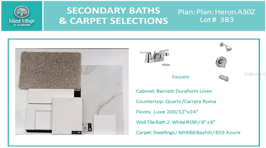 Island Village Lot 383 Secondary Baths &Amp; Carpet Selections