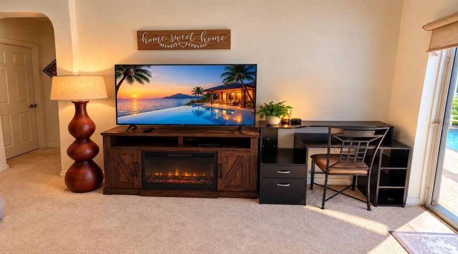 Living Room Tv And Work Desk