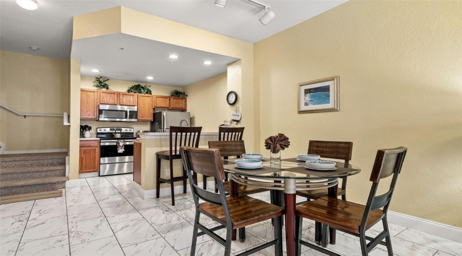 Dinning Area / Kitchen With High-Top Seating.