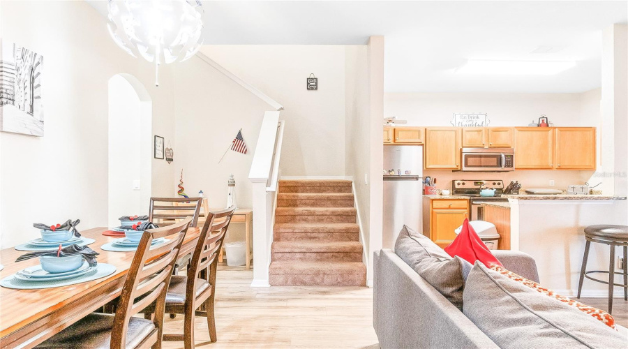 Dining Area, Kitchen And Staircase