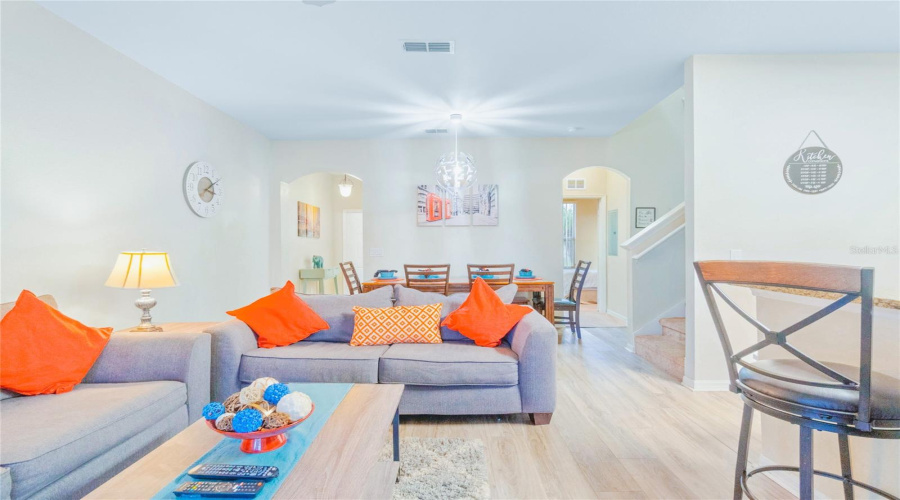 Living Room Open To Dining Area