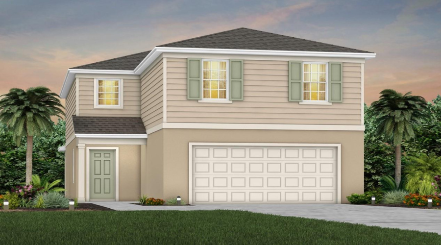 Exterior Design. Artistic Rendering For This New Construction Home. Pictures Are For Illustrative Purposes Only. Elevations, Colors And Options May Vary.