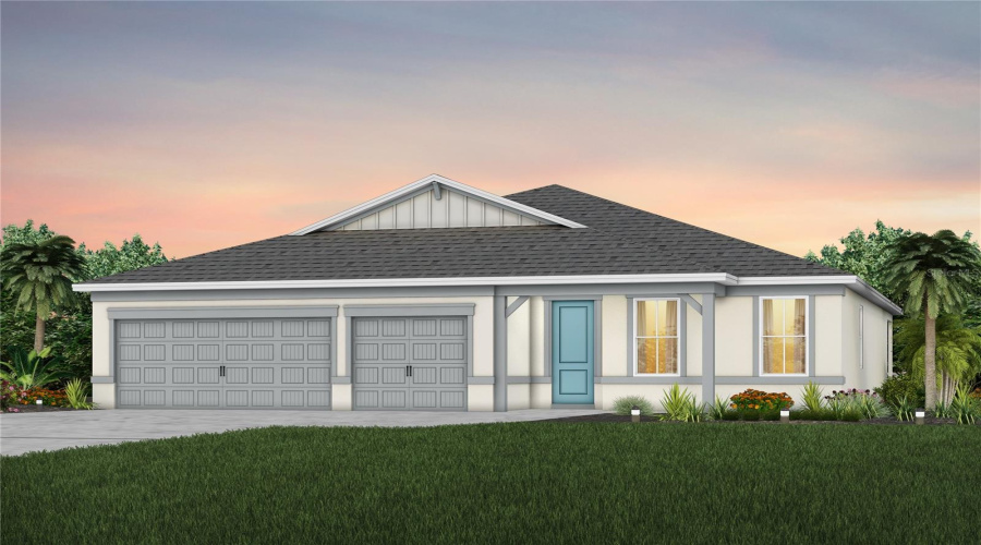 Exterior Design. Artistic Rendering For This New Construction Home. Pictures Are For Illustrative Purposes Only. Elevations, Colors And Options May Vary.